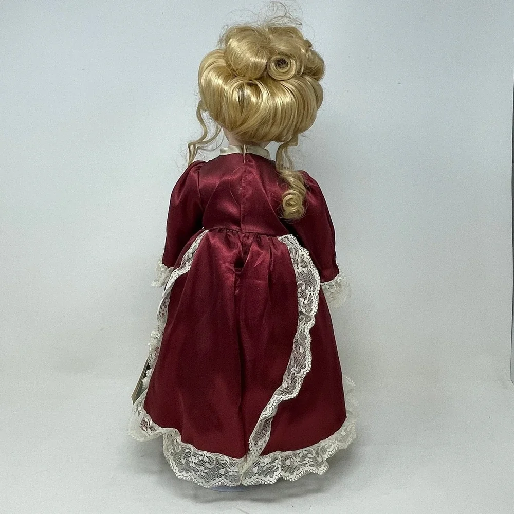 Noble Heritage Collection 1997 Porcelain Doll Burgundy Lace Victorian 16 Inch